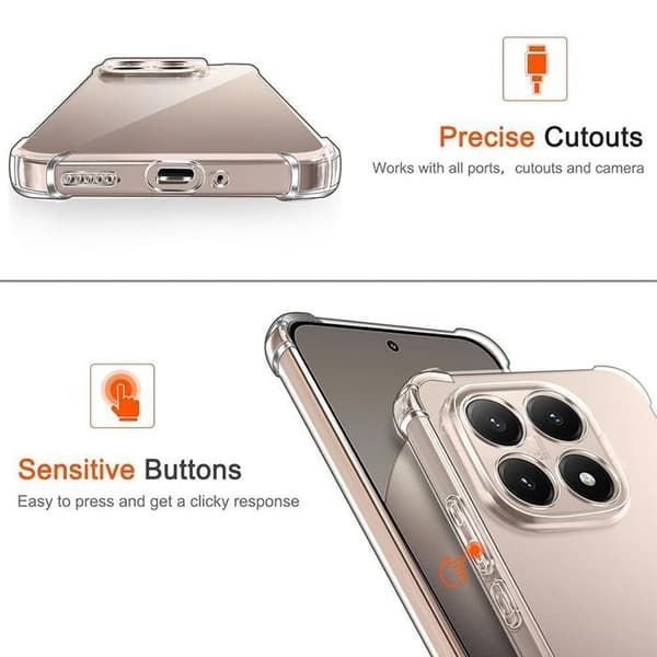 Skyddsskal - E.F.Connection - Xiaomi 15T - Stötresistent - Repfria - Ultra-Transparent Transparent