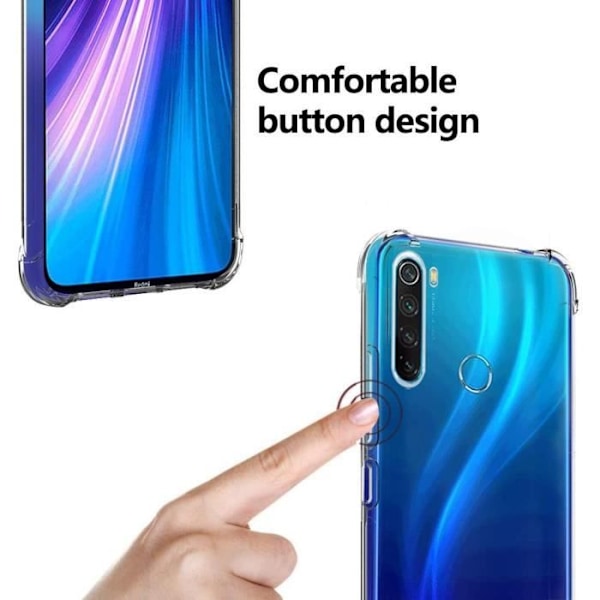 Fodral för Redmi Note 8 (6,3") Förstärkt 4 hörn Skydd Anti-chock Högt motstånd Transparent