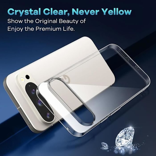 Fodral till Google Pixel 9 Pro XL - Mjukt Anti-Slip Transparent Skydd