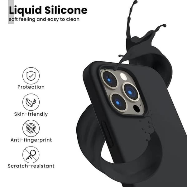 Fodral - E.F.CONNECTION - för iPhone 15 Pro - Slim - Stötsäker skydd - Silikon TPU Svart