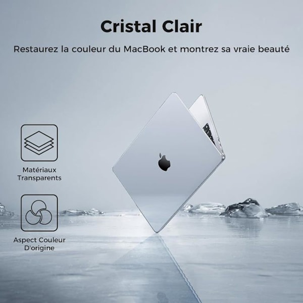 Hårdskal - MacBook Air - M2 M3 M4 - 13.6 Tum - Skydd - Touch ID Färg: Klar Kristall