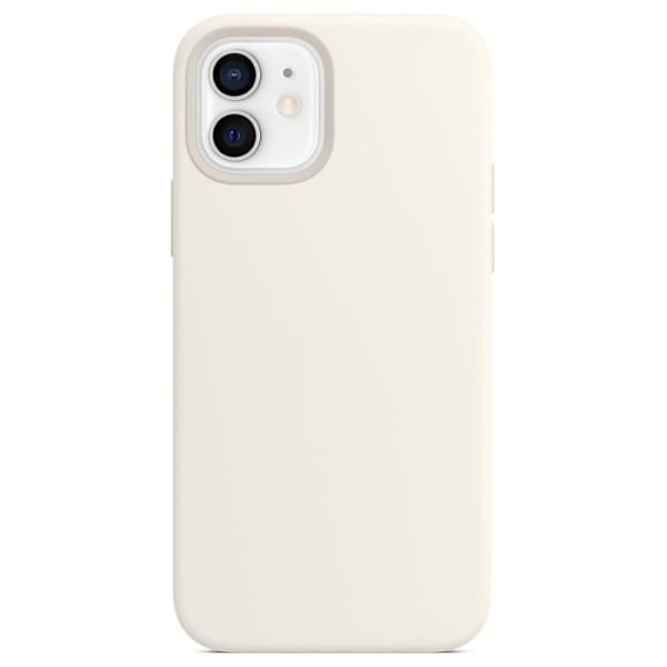 Silikonetui - E.F.CONNECTION - för iPhone 12 Pro Max - Stötsäker - Rep-skydd - Härdat glas Vit