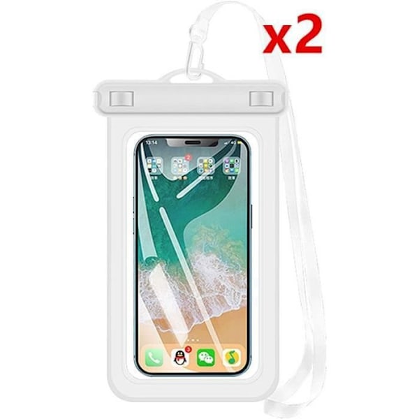 Vandtæt etui til iPhone 11 Pro Max XS X XR 8 Plus 7 Plus 6s Plus - Pack-2 Vandtæt etui Halvtransparent