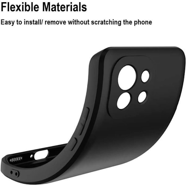 Beskyttelseskappe - E.F.CONNECTION - til Xiaomi Mi 11 - Blødt Silikone - Ultra Tynd - Sort Svart