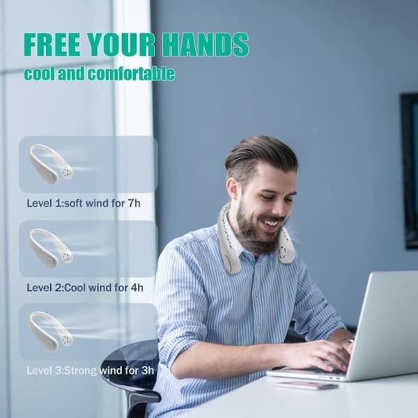 Bärbar fläkt - DARMOWADE - Justerbar - USB-strömförsörjning - 45 dB
