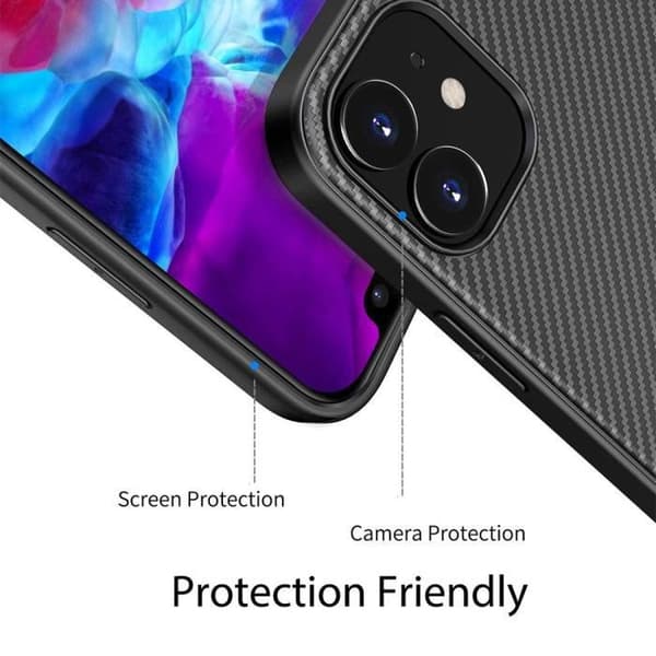 Coque - E.F.Connection - för iPhone 13 Pro Max - Silikon TPU - Ultratunn - Kolfiber Svart