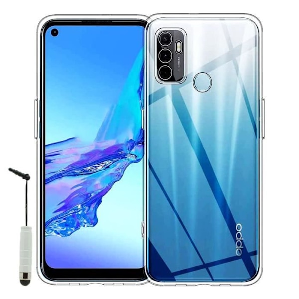 Til Oppo A53 2020- A53s-A32- A33 (2020) 6,5": UltraSlim Silikone Gel Case og Perfect Fit + mini Stylus - TRANSPARENT