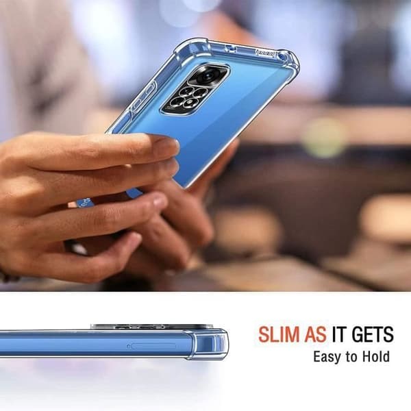 Skyddsfodral - E.F.CONNECTION - Redmi Note 11 - Stötsäker silikon - Transparent - Mjuk Transparent