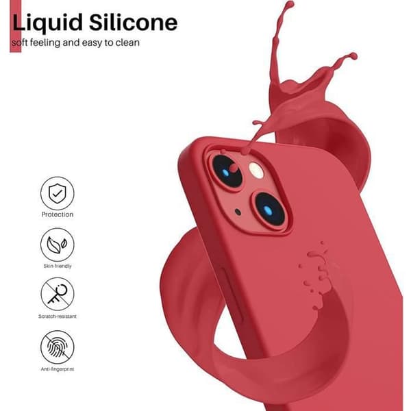 Coque - E.F.CONNECTION - för iPhone 14 Plus - Röd - Stötabsorberande - 2 Härdade Glas Ingår Röd