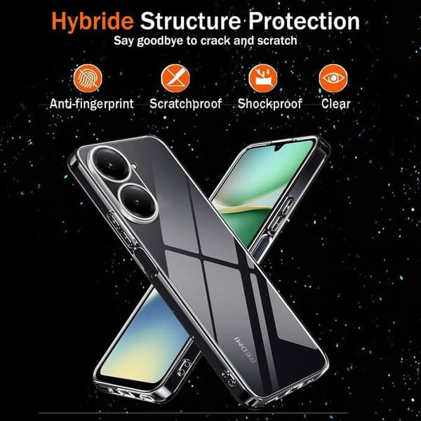 Skyddsfodral - E.F.CONNECTION - För Xiaomi Redmi A5 - Mjuk silikon - Stötsäker - Repfri Transparent