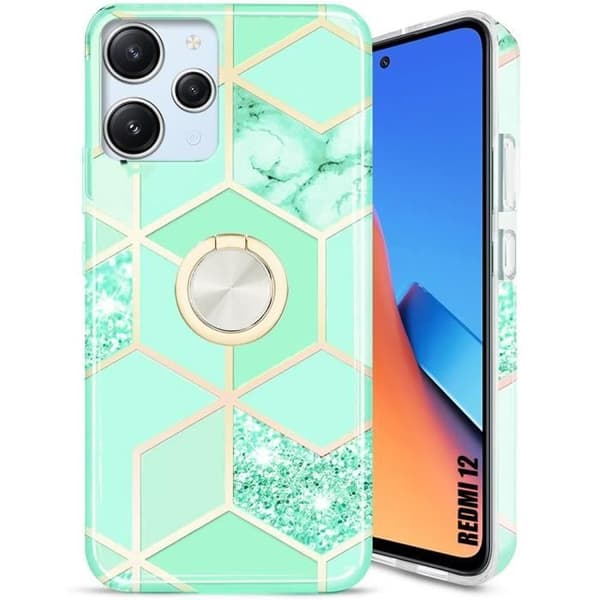 Coque - E.F.CONNECTION - för Xiaomi Redmi 12 - Turkos - Stöd Ring - Stötabsorberande skydd Turkos