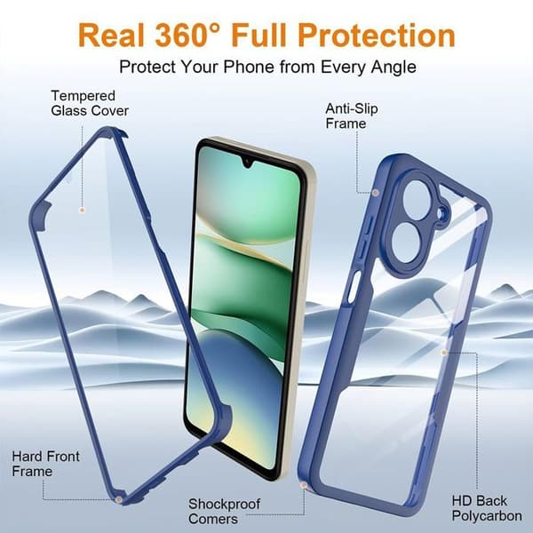 Skyddsskal för Xiaomi Redmi A5 - Flexibel TPU - Hård PC - Marinblå marinblå