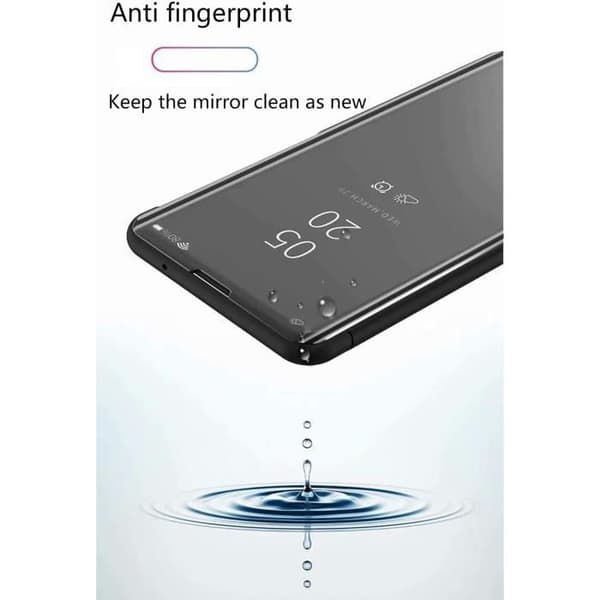 Coque Xiaomi Redmi 9C (NFC) - Smart Case - Miroir av plätering - Silver - Hård - Klaff Pengar