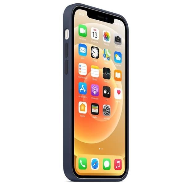 Silicon skal - E.F.CONNECTION - för iPhone 12 Pro Max - Stötsäker - Repåter - Mörkblå marinblå