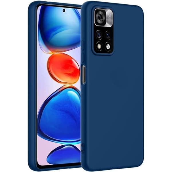 Skyddsskal - E.F.CONNECTION - Redmi Note 11 Pro - Antichock Silikon i Vätska - Slim - Marinblå marinblå