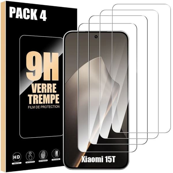 4 Härdat Glas - E.F.Connection - för Xiaomi 15T - Rep-skydd 9H Stötresistent Transparent Transparent
