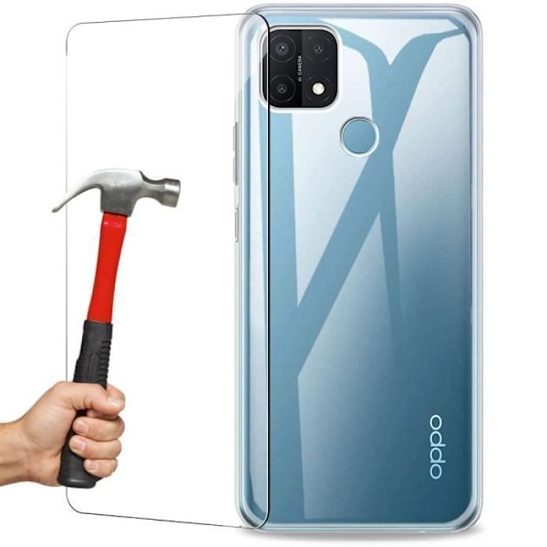 Skyddsask - E.F.CONNECTION - OPPO A15 - Flexibel - Transparent - Härdat Glas Inkluderat Transparent