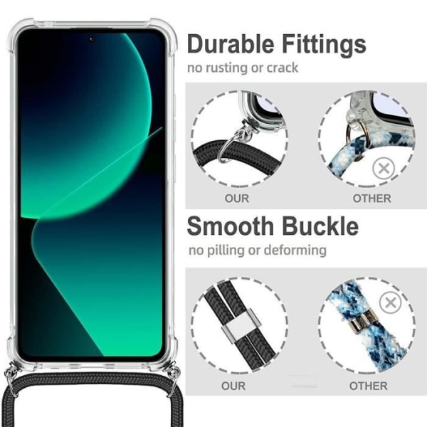 Coque för Xiaomi 13T - Xiaomi - 13T Pro - Transparent - Repellent - Lätt Klar, turkos