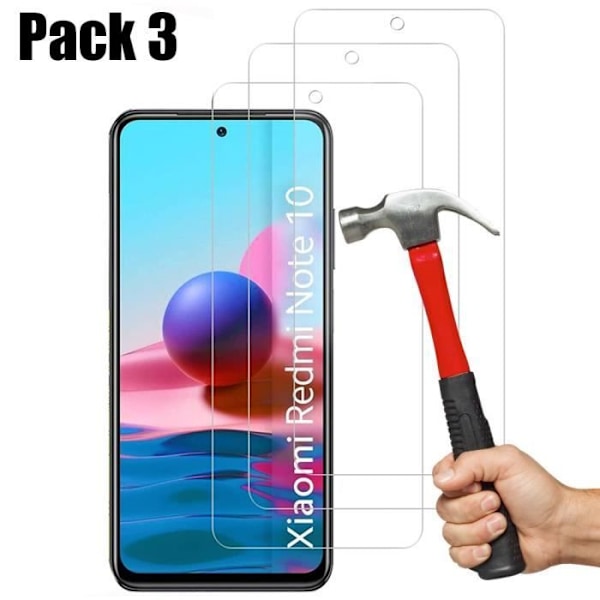 Beskyttelsesfilm - E.F.CONNECTION - Redmi Note 10 4G - Pakke med 3 - Høj modstand - Følsom berøring Transparent