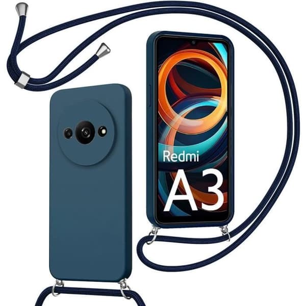 Coque - E.F.CONNECTION - för Xiaomi Redmi A3 - Mörkblå - Stötskydd - Dragsnöre marinblå