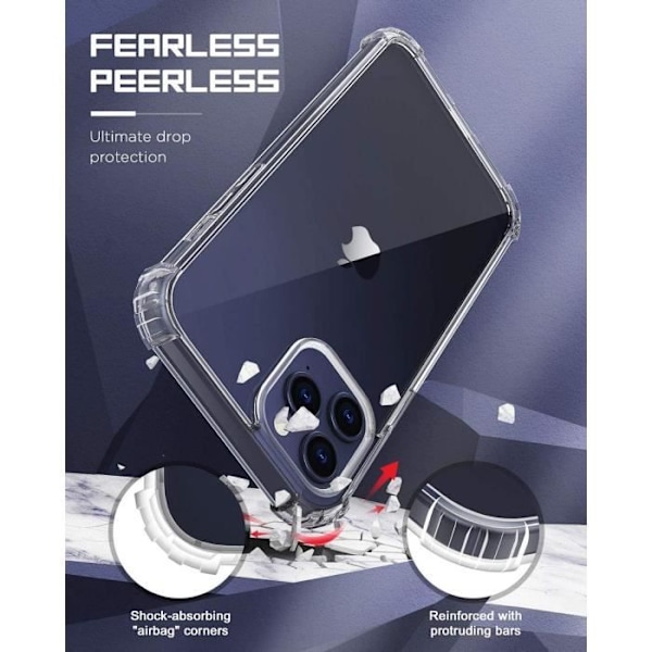 Skyddshölje - E.F.CONNECTION - för iPhone 12 - Förstärkt bumper - Rep-skydd - Kristallklar - Transparent Transparent
