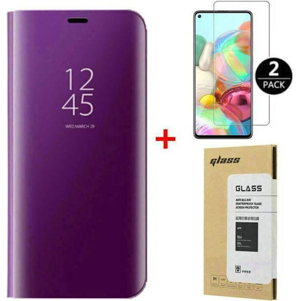 Fodral - Xiaomi - Redmi Note 9 - Härdat glas - Smart Mirror Flip Fodral - Skydd med stativ