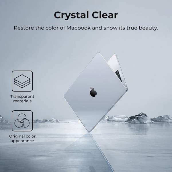 Hård skal - MacBook Air - M2 M3 M4 - 15 tum - Klar kristall - Optimal skydd Färg: Klar Kristall