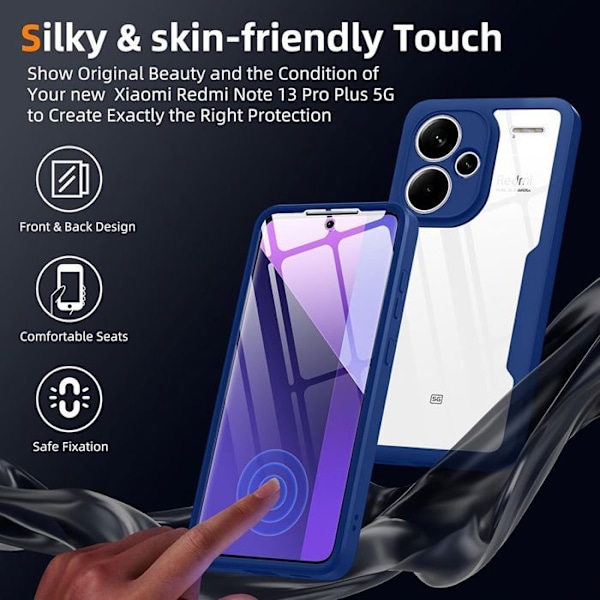Fodral för Xiaomi Redmi Note 13 Pro Plus 5G/Note 13 Pro+ 5G, Helstschutz Hybrid - Marinblå marinblå