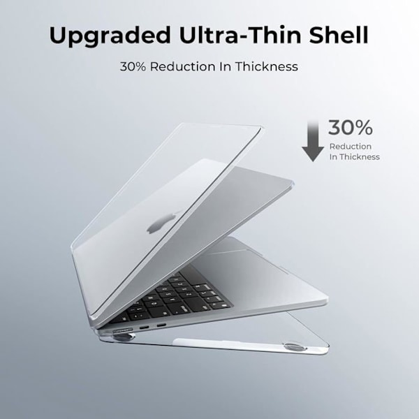 Ultra Tynd og Transparent Cover Kompatibel med MacBook Air 15 Tommer M4 M3 M2 med Touch ID, 2025 2024 2023 A3241 A2941 A3114 Färg: Färglös kristall