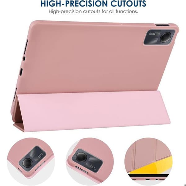 Coque + Härdat Glas -E.F.CONNECTION - för Xiaomi Redmi Pad SE 11 - Rosa - Stötsäker - Fällbart Stöd Rosa