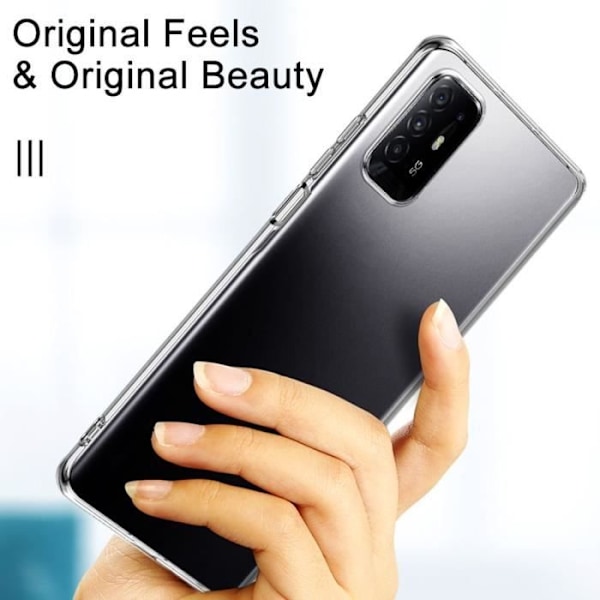 VCOMP® för Oppo A94 5G 6,43": UltraSlim Gel Silikonfodral och perfekt passform - TRANSPARENT VIT