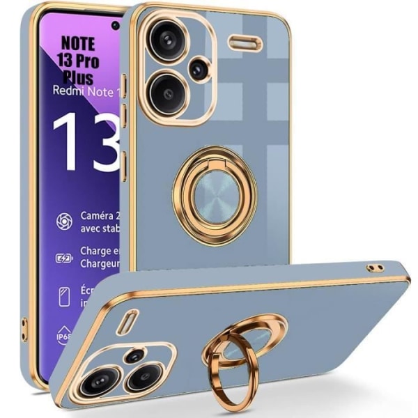 Coque - Xiaomi - Redmi Note 13 Pro+ 5G - Hybridsilikon - Stötstålig - 360° Rotationsställ Blå