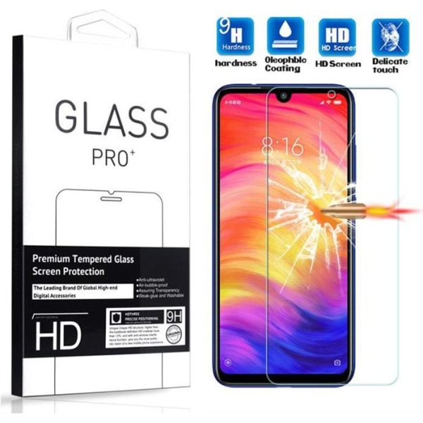 [1 Pack] Skärmskyddsfilm av härdat glas för Xiaomi Redmi Note 7 (6,3")