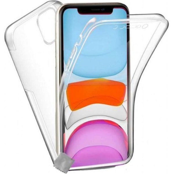 Helt 360 tunt gel silikonfodral (fram och bak) för Apple iPhone 11 Pro med härdat glas - TRANSPARENT