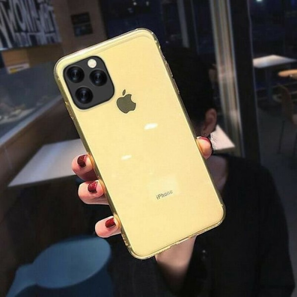 Silikone etui til iPhone 12 Bumper Anti-Scratch - Gul Halvtransparent gul