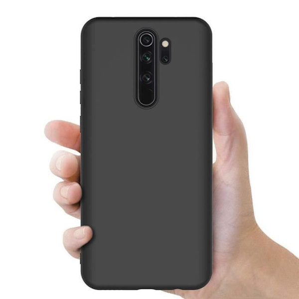 Härdat glas för Xiaomi Redmi 8 svarta kanter och svart flexibelt skyddande skal med stylus Toproduits®
