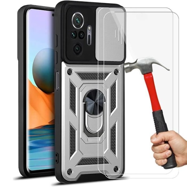 Skyddsskal - E.F.CONNECTION - För Redmi Note 10 Pro 4G - Silverfärgad - Militär - Stötsäker Silver