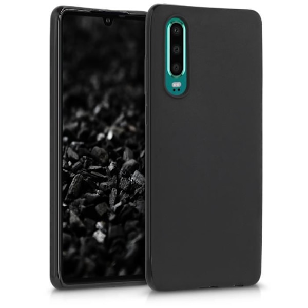 kwmobile Huawei P30 Fodral - Fodral till Huawei P30 - Mattsvart Silikon Telefonskal