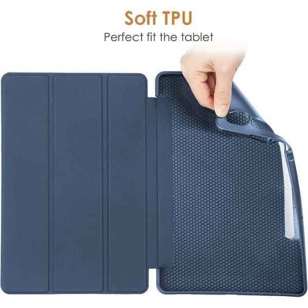 Coque + Härdat Glas - E.F.Connection - för Samsung Galaxy Tab S9 Plus/S10 Plus - Stötsäker - Mörkblå - 12,4 Tum marinblå