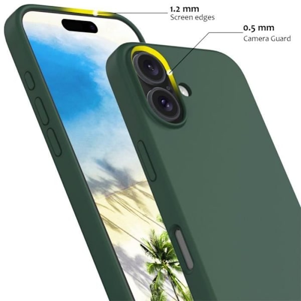 Fodral till iPhone 16 Plus, Anti-Scratch Matt Flytande Silikonskydd Midnight Green