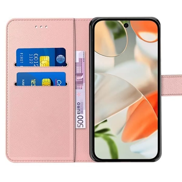 Fodral till Google Pixel 9, skyddsflik Anti-repor Stötsäkert mjukt syntetiskt läder - rosa