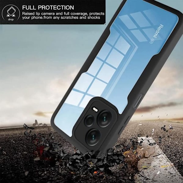 Fodral till Redmi Note 12 Pro Plus 5G - Note 12 Pro+ 5G - 360 Full Protection Anti-Scratch Black
