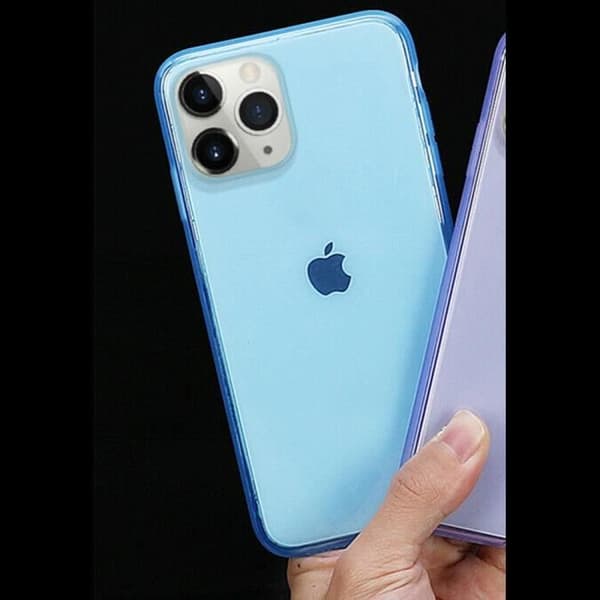 Siliconfodral - E.F.CONNECTION - för iPhone 12 Mini - Repellerande - Stötsäker - Mjuk Blå Semi-Transparent
