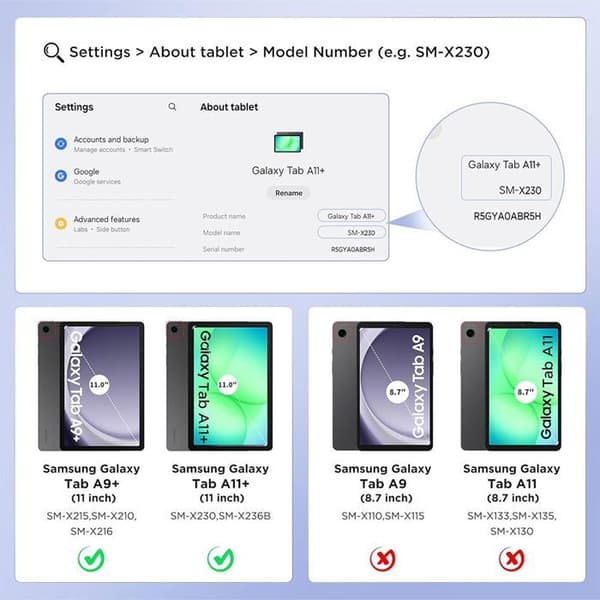 Skydd för Samsung Galaxy Tab A9 Plus / A11 Plus, Stötsäker med Stylushållare - Hjärtmönster vit röd