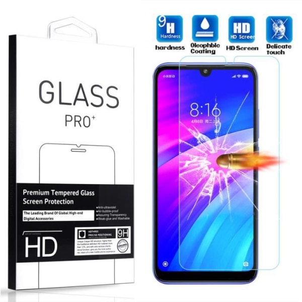Skärmskydd - Xiaomi - Redmi 7 - Härdat Glas - Rep- och Stötsäkert - 6.26"