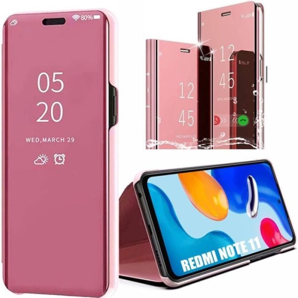 Fodral till Xiaomi Redmi Note 11 - 11S Fram- och bakskydd Smart View Soft Pink Rosa