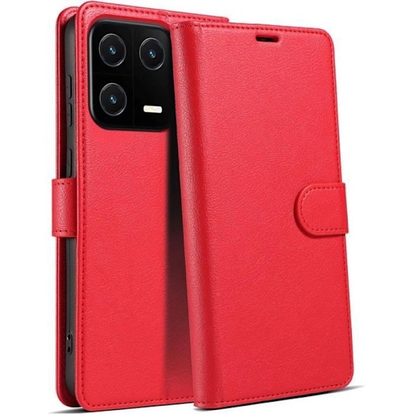 Skyddshölje - Xiaomi - 13 - Syntetiskt läder - Magnetisk stängning - Elegant röd Röd