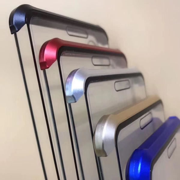 Alisuber Magnetic Case För iPhone X XS Non Bumper Silver Fram + Bak Magnetic Adsorption Case av härdat glasfilm