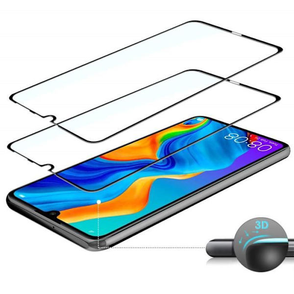 2 styk Huawei P30 Lite hærdet glas, [Fuld dækning] 9H Ultra Resistant, Skærmbeskytter til P30 Lite, Sort