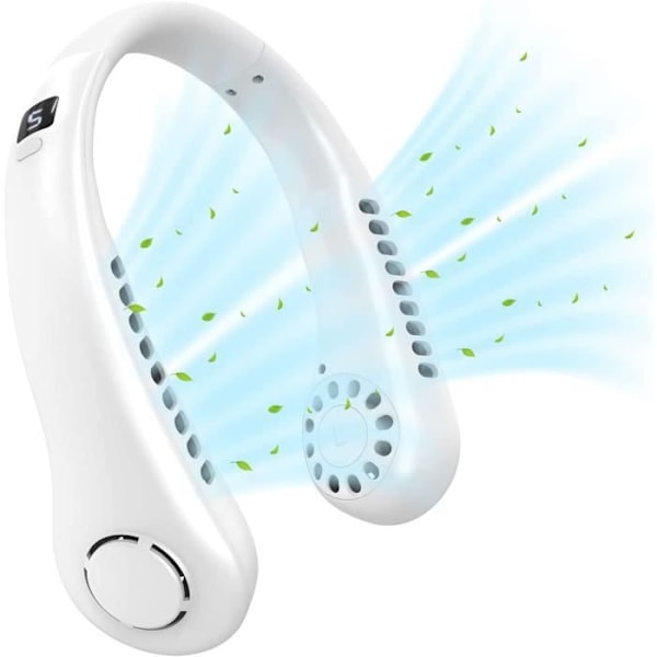 USB-blæser, bærbar genopladelig halsblæser, minilommeventilator, bladløs halsblæser, justerbar til 5[112]